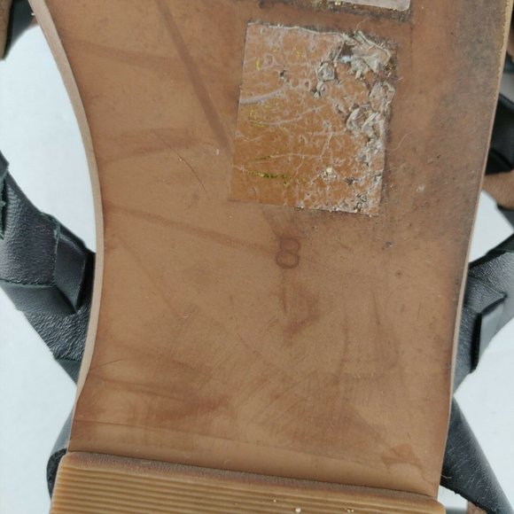 Madewell Cassia Black Leather Size 8 Criss Cross Ankle Strap Flat Sandals - Picture 11 of 11